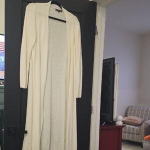 Primark Long White Ribbed Knit Sweater